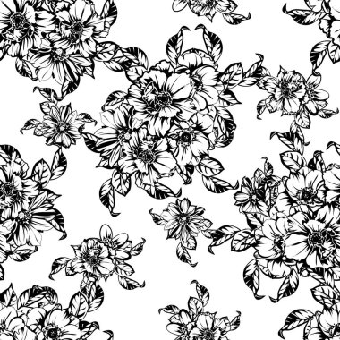 vintage çiçek desen arka plan vektör çizim