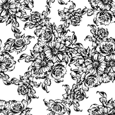 vintage çiçek desen arka plan vektör çizim