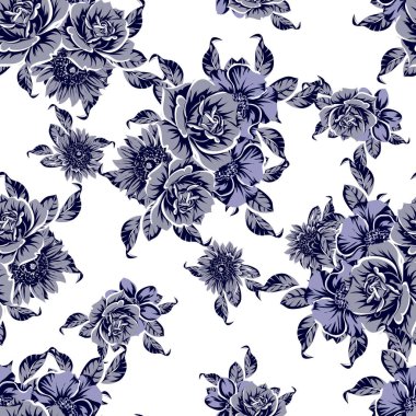 vintage çiçek desen arka plan vektör çizim