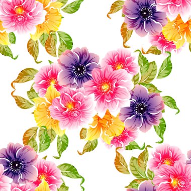vektör çizim parlak çiçek desen arka plan