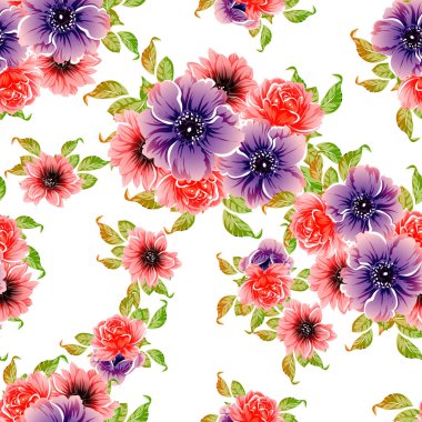 vektör çizim parlak çiçek desen arka plan