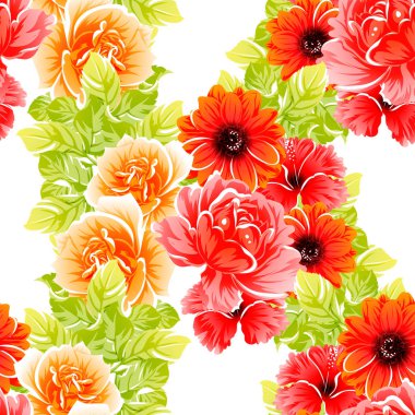 vektör çizim parlak çiçek desen arka plan