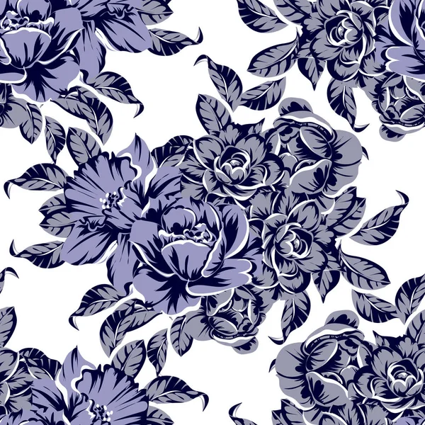 Ilustração Vetorial Fundo Padrão Flores Vintage — Vetor de Stock