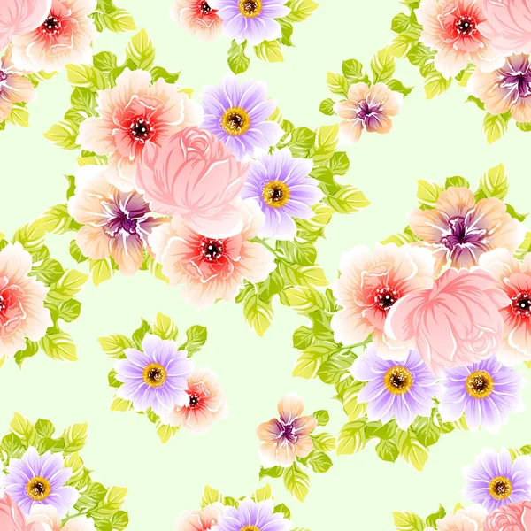 Illustration Vectorielle Fleurs Vives Motif Fond — Image vectorielle