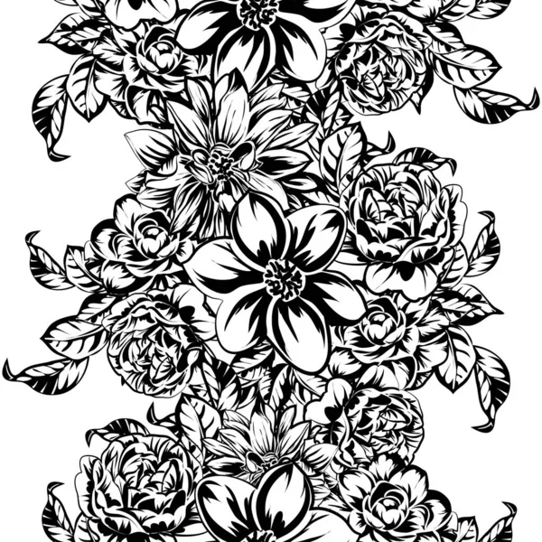 Vektor Illustration Von Vintage Blumen Muster Hintergrund — Stockvektor