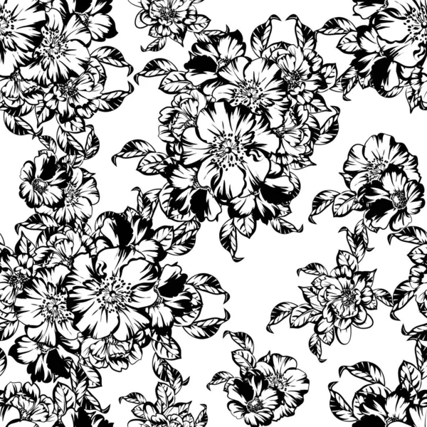 Vektorillustration Vintage Blommor Mönster Bakgrund — Stock vektor