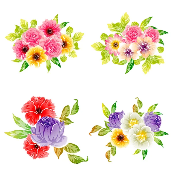 Vector Ilustración Flores Brillantes Patrón Fondo — Archivo Imágenes Vectoriales