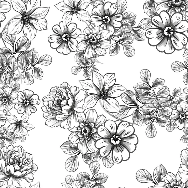 Vectorillustratie Van Vintage Bloemen Patroon Achtergrond — Stockvector