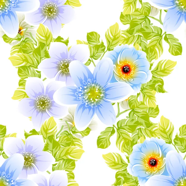 Vector Illustration Bright Flowers Pattern Background — Stock Vector