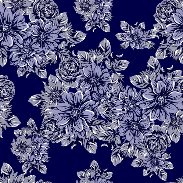 Vektor Illustration Von Vintage Blumen Muster Hintergrund — Stockvektor