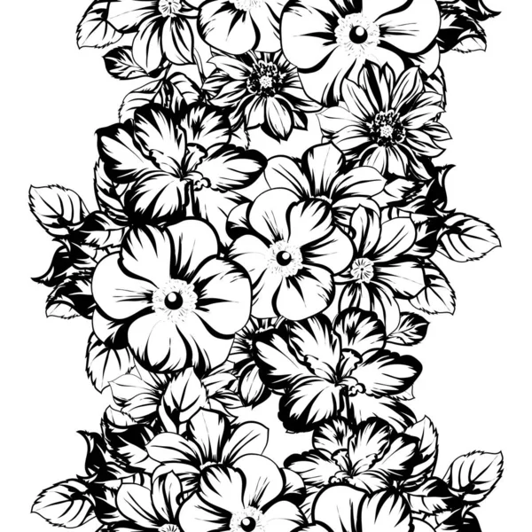 Illustration Vectorielle Fleurs Vintage Motif Fond — Image vectorielle