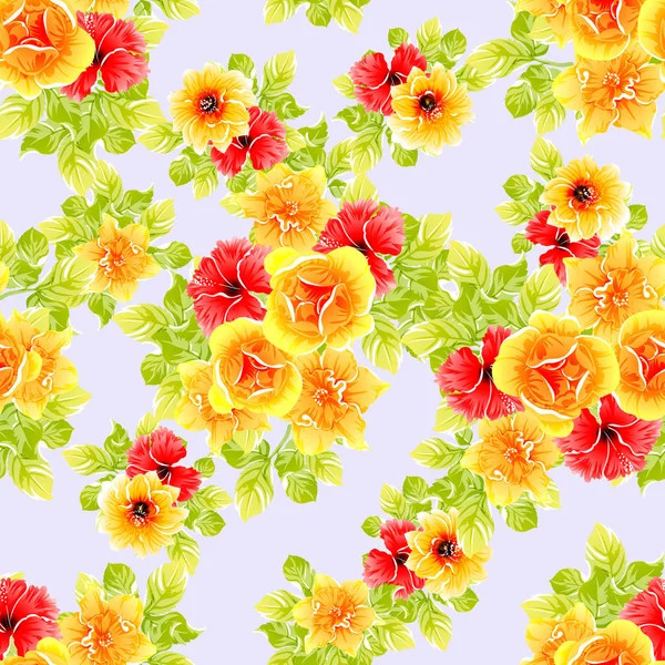 Illustration Vectorielle Fleurs Vives Motif Fond — Image vectorielle