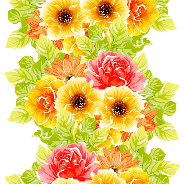 Vector Ilustración Flores Brillantes Patrón Fondo — Vector de stock