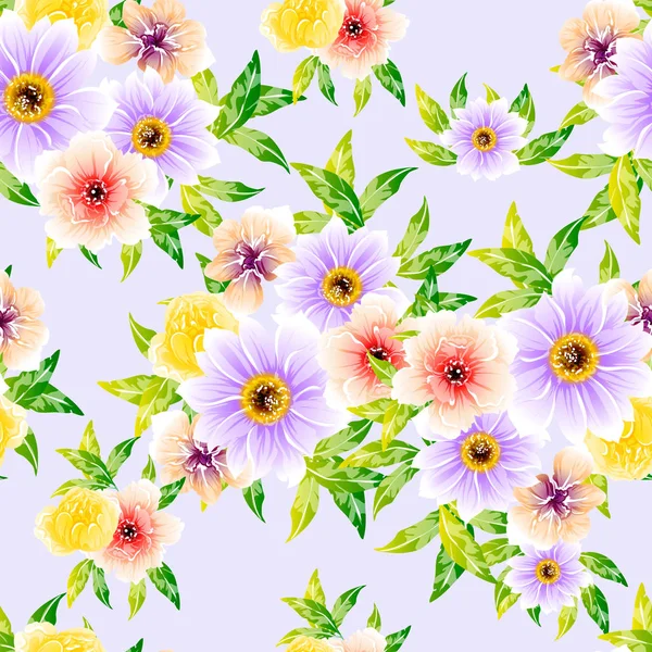 Vector Illustration Bright Flowers Pattern Background — Stock Vector