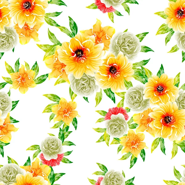 Illustration Vectorielle Fleurs Vives Motif Fond — Image vectorielle