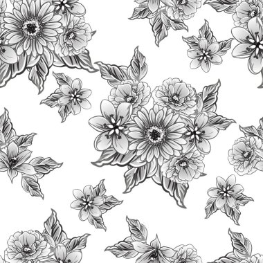 vintage çiçek desen arka plan vektör çizim