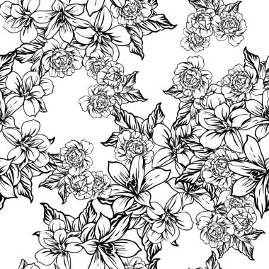 vintage çiçek desen arka plan vektör çizim