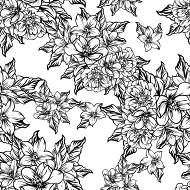 vintage çiçek desen arka plan vektör çizim