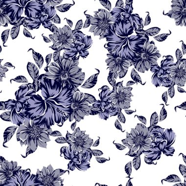 vintage çiçek desen arka plan vektör çizim