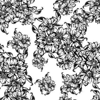 vintage çiçek desen arka plan vektör çizim