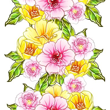 vektör çizim parlak çiçek desen arka plan