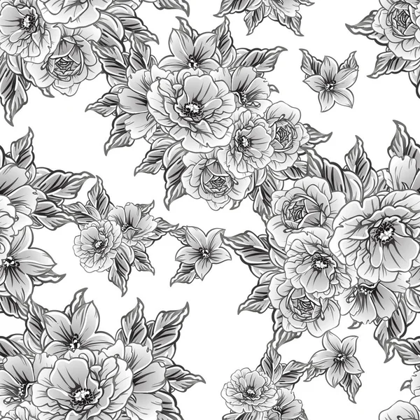 Vektor Illustration Von Vintage Blumen Muster Hintergrund — Stockvektor