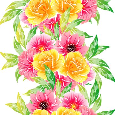 vektör çizim parlak çiçek desen arka plan