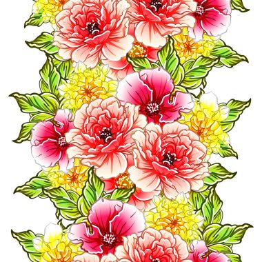 vektör çizim parlak çiçek desen arka plan