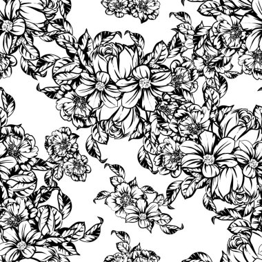 vintage çiçek desen arka plan vektör çizim