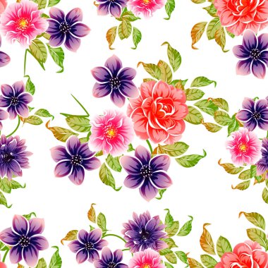 vektör çizim parlak çiçek desen arka plan