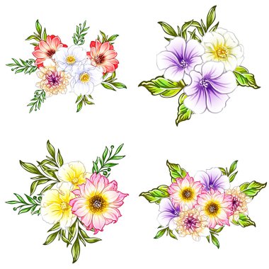 vektör çizim parlak çiçek desen arka plan