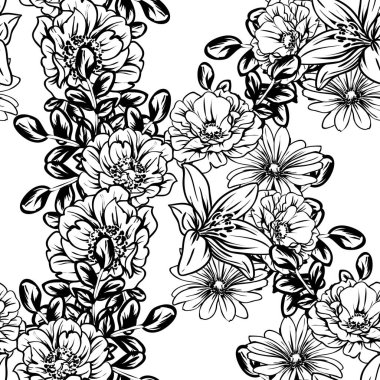 vintage çiçek desen arka plan vektör çizim