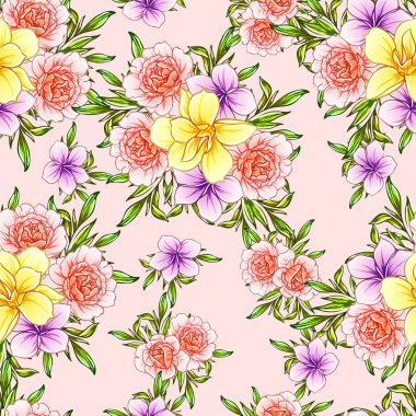 vektör çizim parlak çiçek desen arka plan