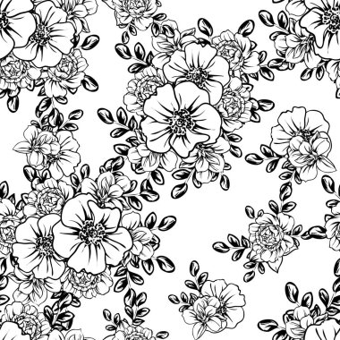 vintage çiçek desen arka plan vektör çizim