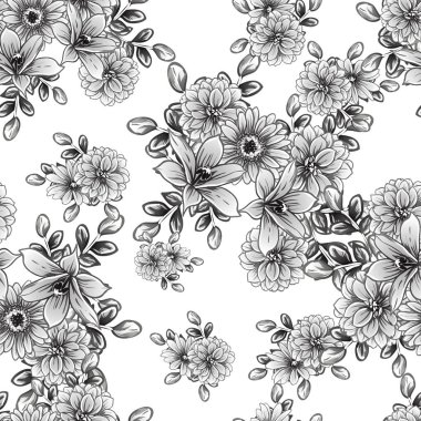 vintage çiçek desen arka plan vektör çizim