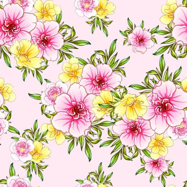 vektör çizim parlak çiçek desen arka plan