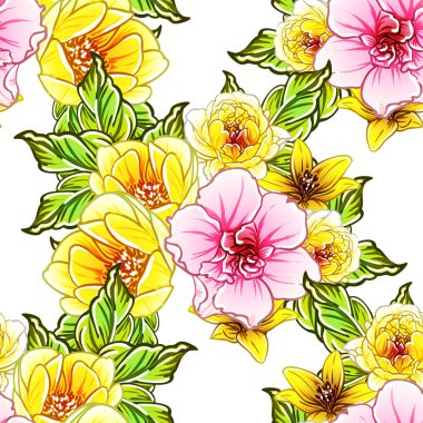vektör çizim parlak çiçek desen arka plan
