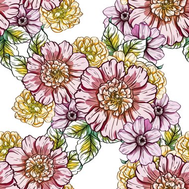 vektör çizim parlak çiçek desen arka plan