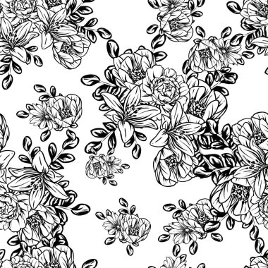 vintage çiçek desen arka plan vektör çizim