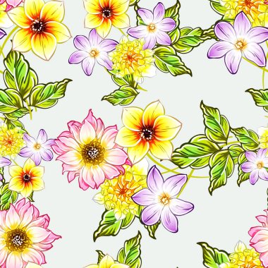 vektör çizim parlak çiçek desen arka plan