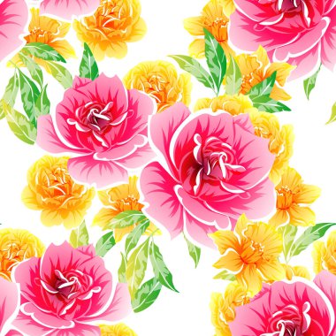 vektör çizim parlak çiçek desen arka plan