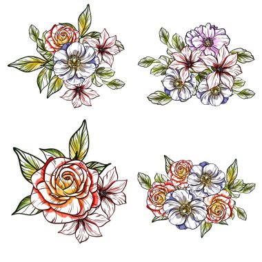 vektör çizim parlak çiçek desen arka plan