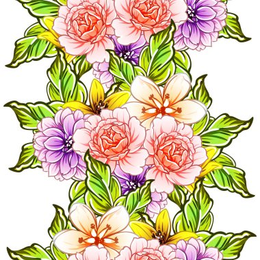 vektör çizim parlak çiçek desen arka plan