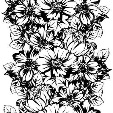 vintage çiçek desen arka plan vektör çizim