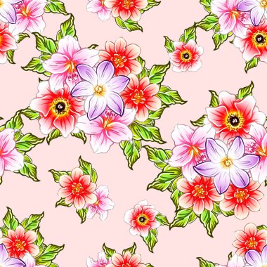 vektör çizim parlak çiçek desen arka plan