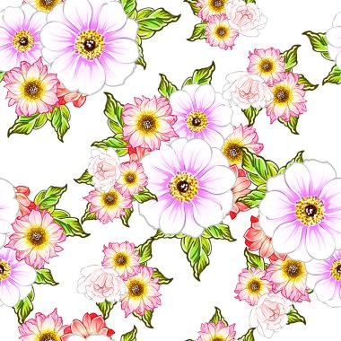 vektör çizim parlak çiçek desen arka plan