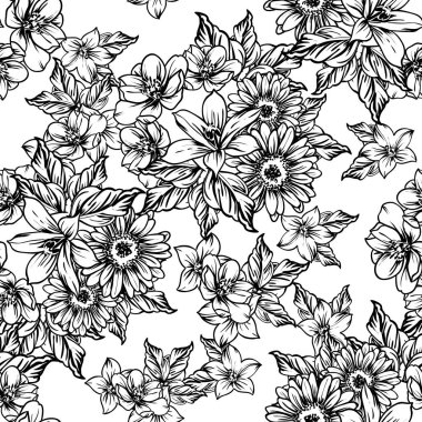 vintage çiçek desen arka plan vektör çizim