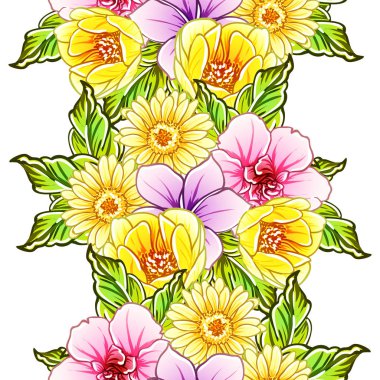 vektör çizim parlak çiçek desen arka plan