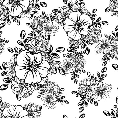 vintage çiçek desen arka plan vektör çizim