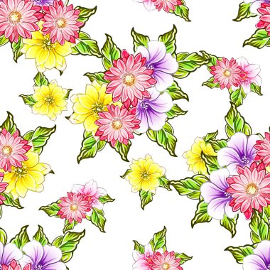 vektör çizim parlak çiçek desen arka plan